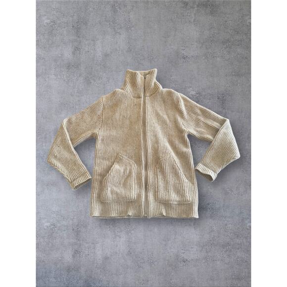 Vtg Pendleton Shetland Wool Sweater Zip Cardigan Mens L USA Chunky Knit Grandpa - Picture 1 of 10